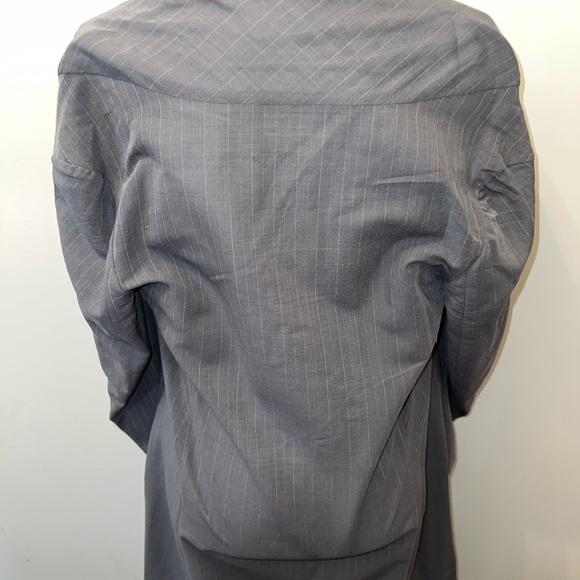 Vintage 90s Yohji Yamamoto Grey pinstriped Blazer Coat ASO Carolyn Bessette CBK - Picture 9 of 12